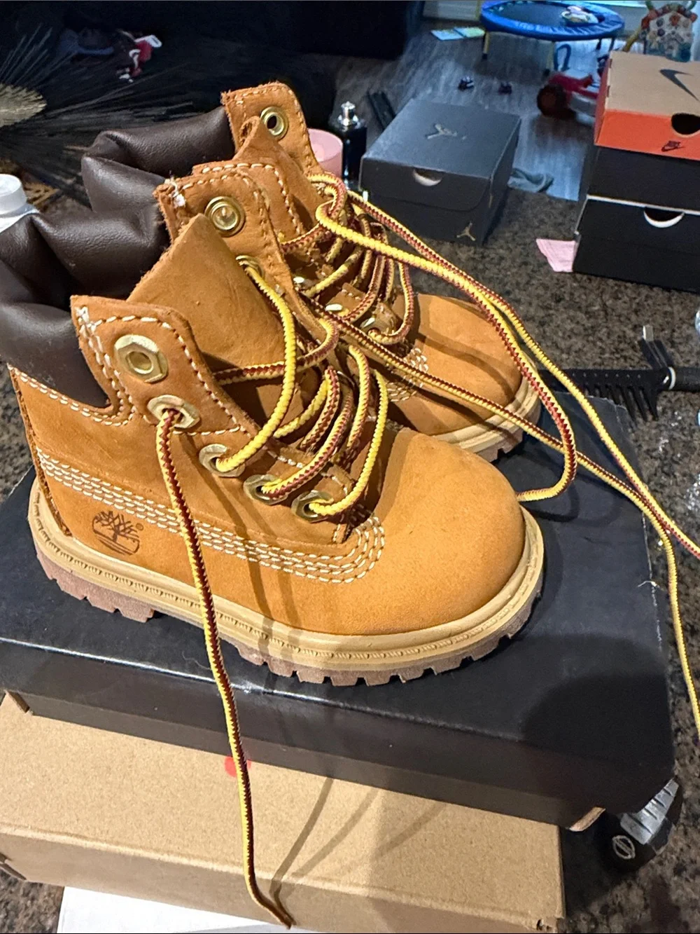 Timberland Kids Wheat/Tan Waterproof Lace-Up Boots